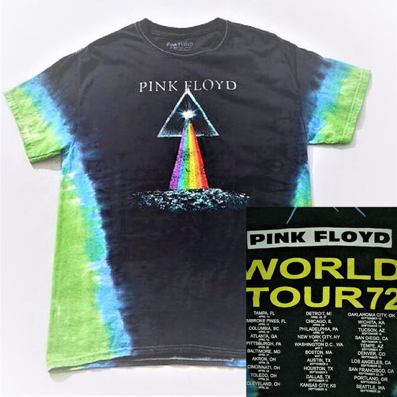 PInk Floyd World Tour 1972 Tie Dye rock Official T-Shirt M NWT - Picture 1 of 6